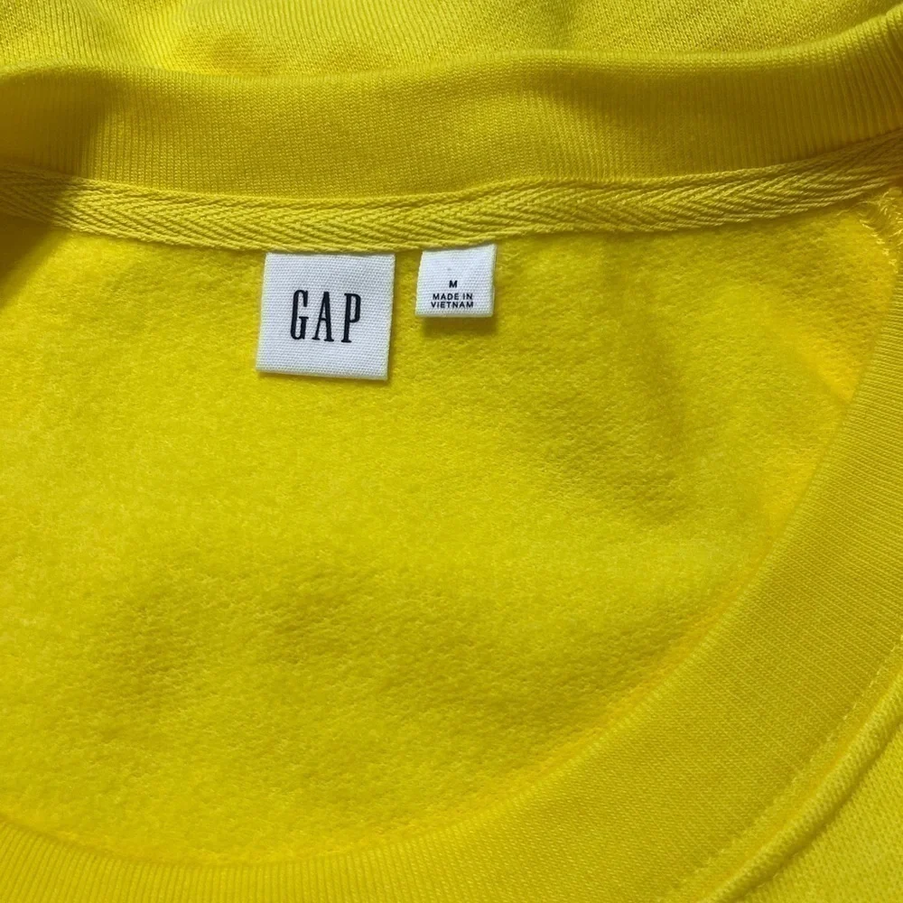 Nwt Women's Gap Yellow Raglan Crewneck Sweatshirt / Size Medium - Picture 4 of 5